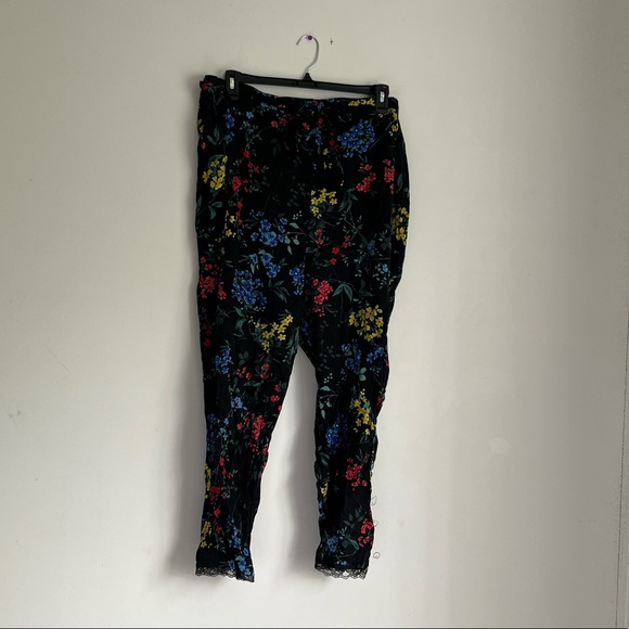 ESSENTIALS ABS size 2X Ladies Vivid Floral Pants PullOn Elastic flat Tie - Picture 6 of 10